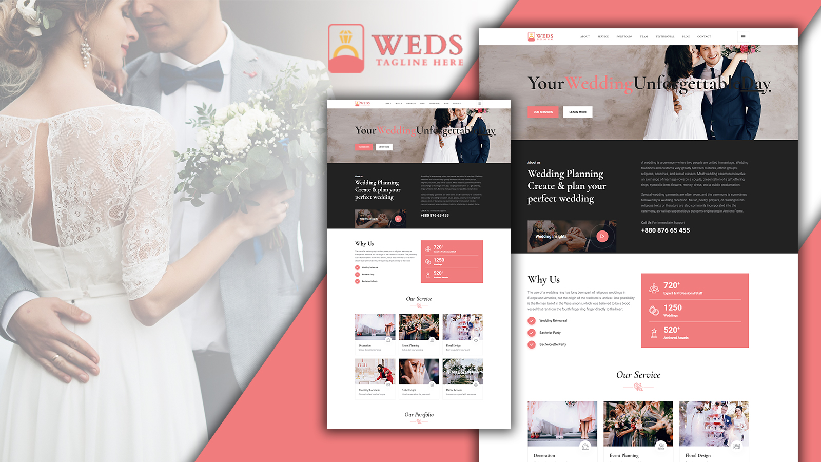 Weds Wedding Planning Agency Landing Page HTML5 Template