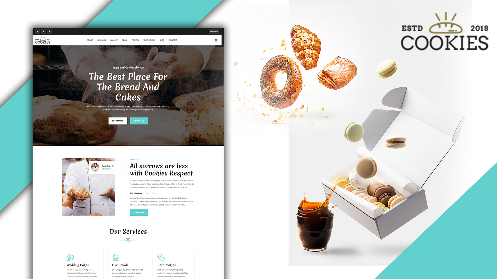 Cookies Pastry & Bakery Landing Page HTML5 Template