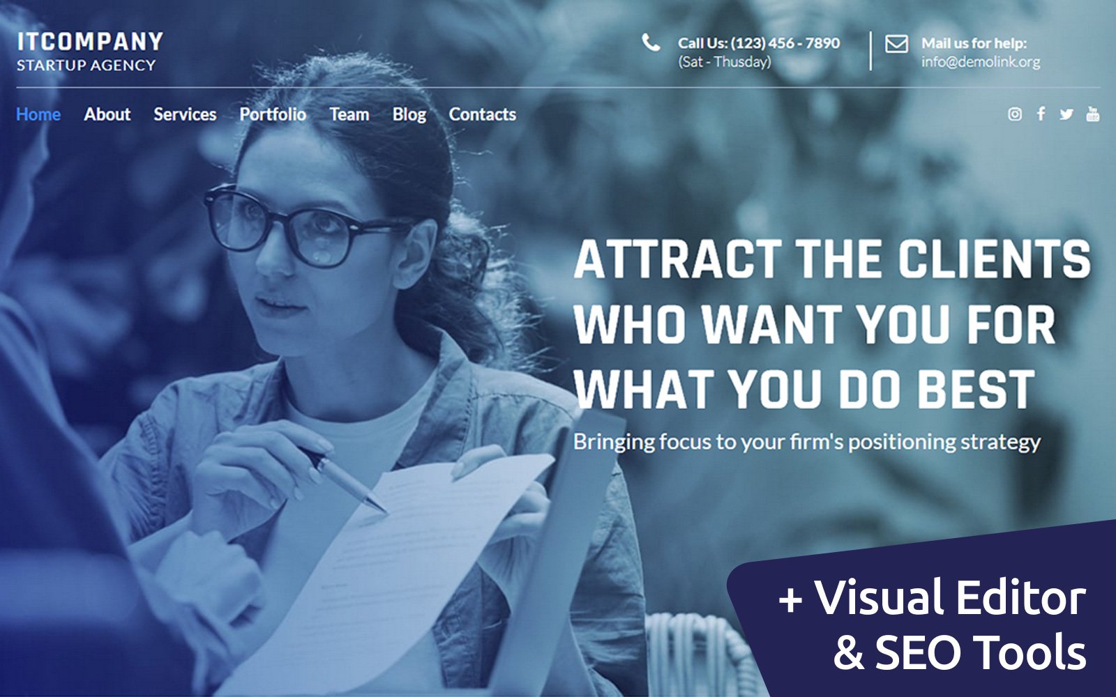 IT Company Startup Moto CMS Website Template