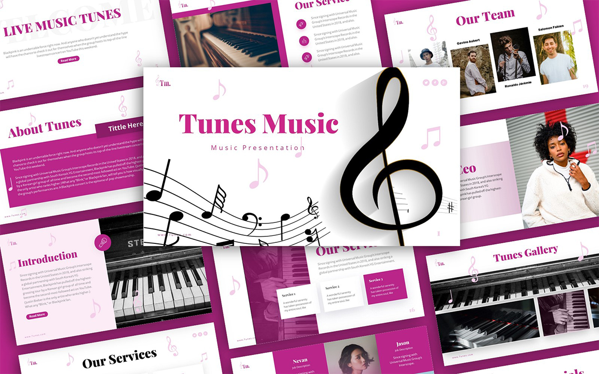 Tunes Music Presentation PowerPoint Template