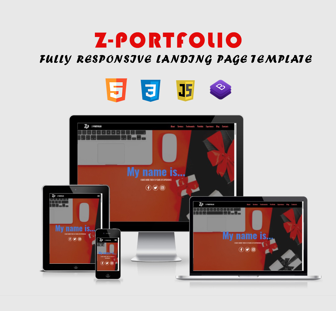 Z-Portfolio- Fully Responsive Working Landing Page Template