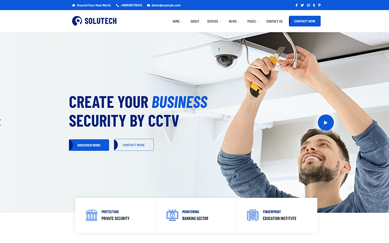 Solutech - Security & CCTV Responsive  WordPress Theme