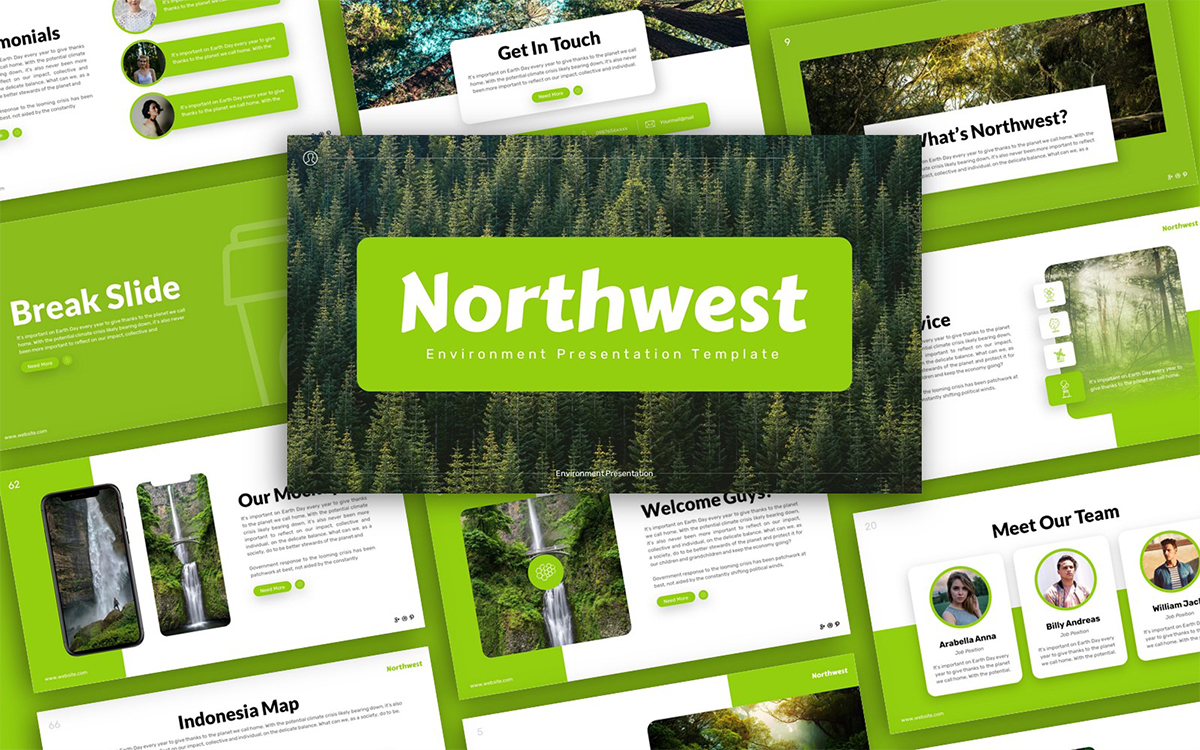 Northwest Environment Presentation PowerPoint Template