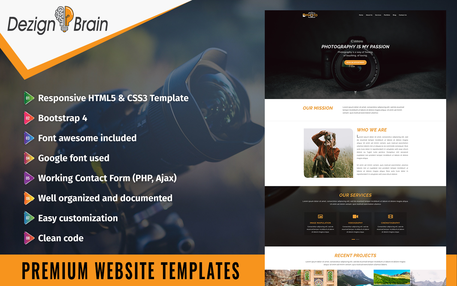 DB Photo - Photography Bootstrap HTML Website Template