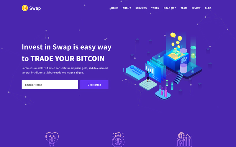 Swap - ICO & Cryptocurrency Bitcoin Landing Page Template