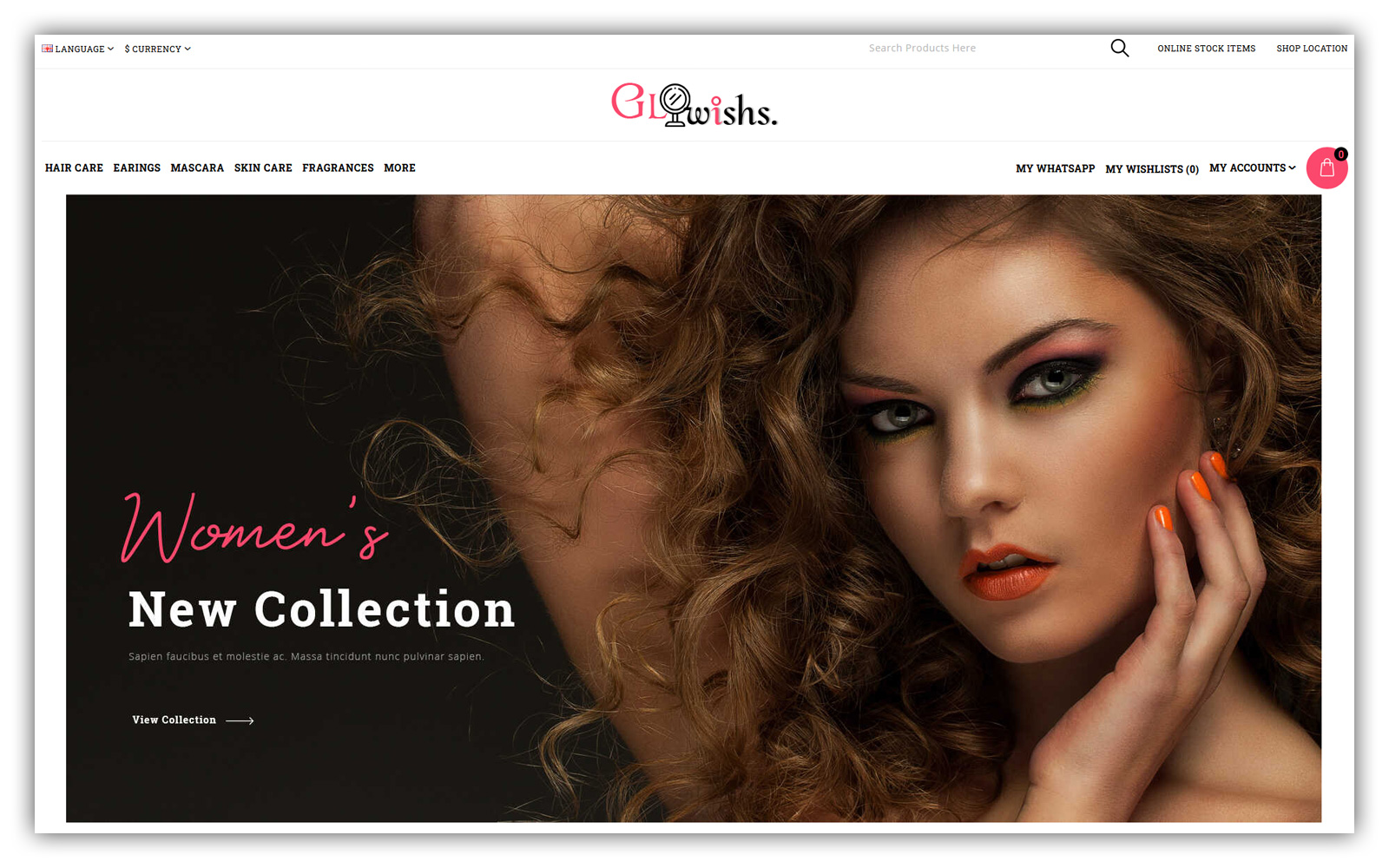 Glowishs - Cosmetic Store Opencart Theme