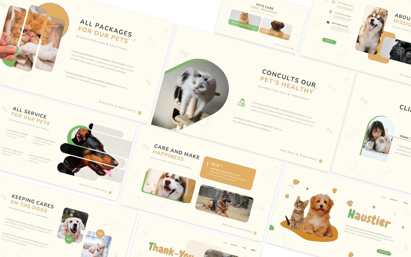 Haustier Pet Care Powerpoint Template for $16