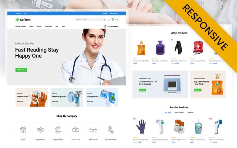 Safeton - Medical Store  Prestashop Responsive Theme