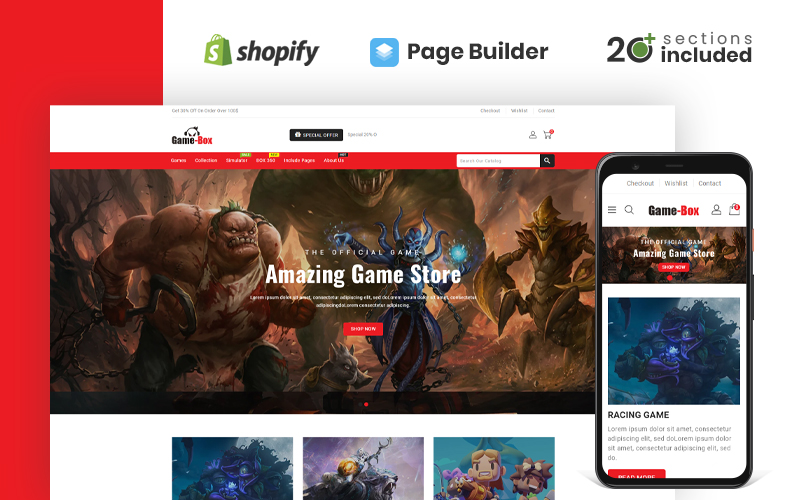 Gamebox Gaming & Accessories Store Shopify Theme