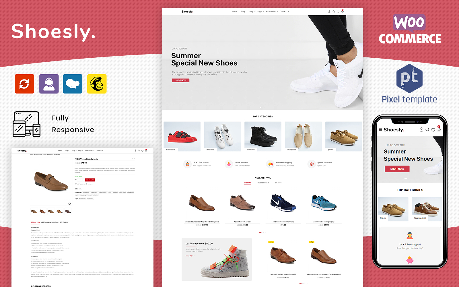 Shoesly - Footwear Shoes & Sports Fashion WooCommerce Template