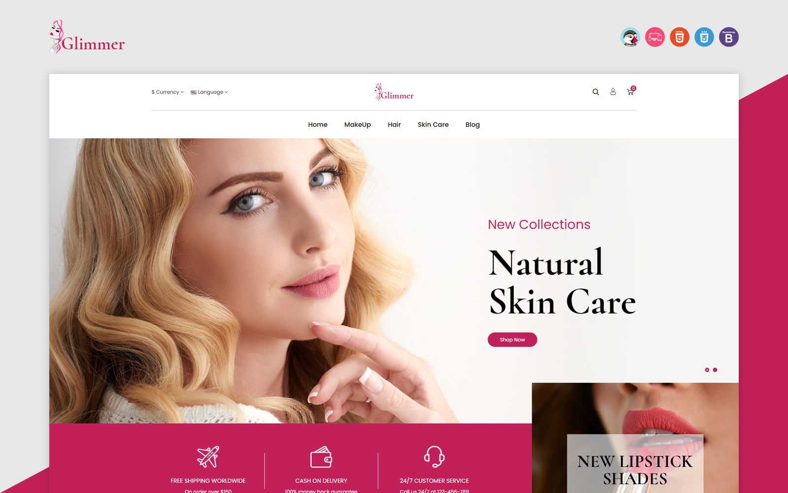 Glimmer - Beauty Responsive PrestaShop Template