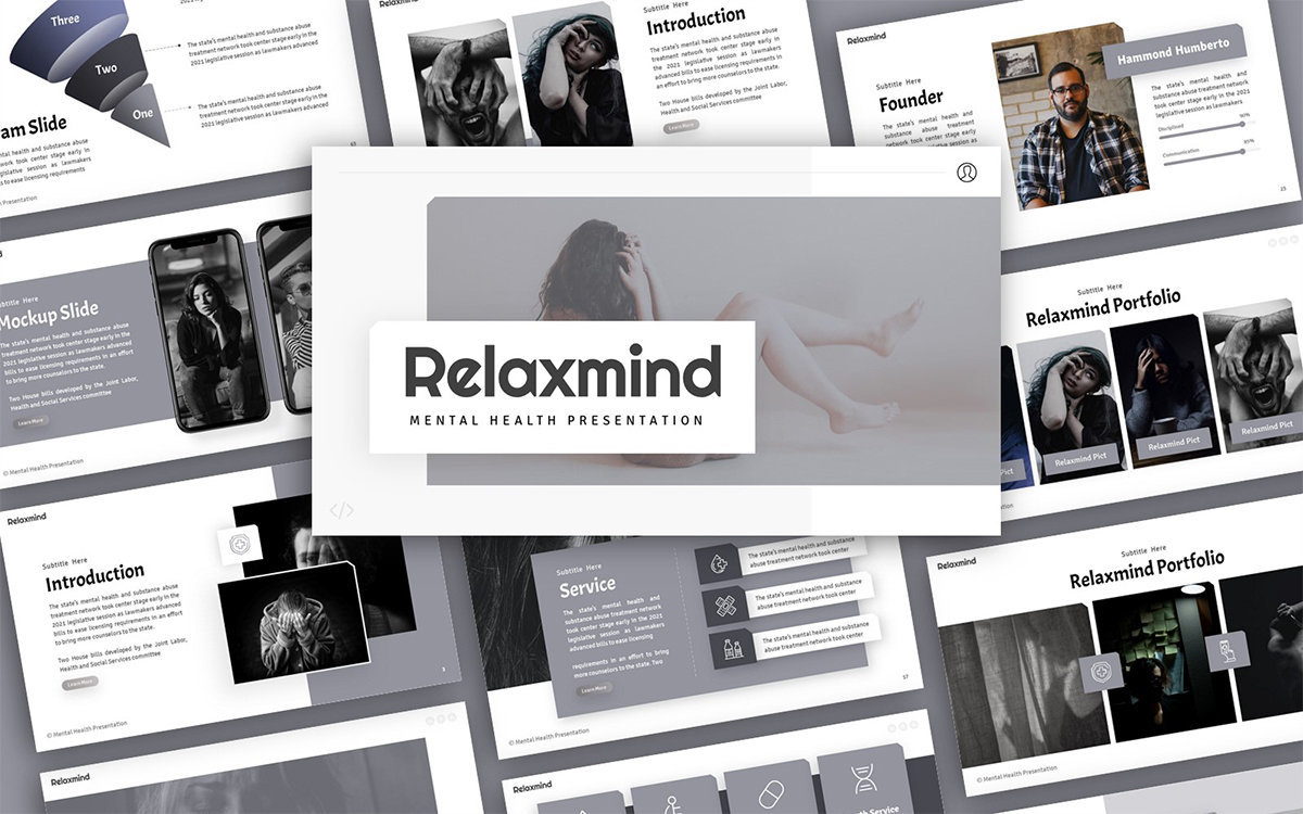 Relaxmind Mental Health Presentation PowerPoint Template