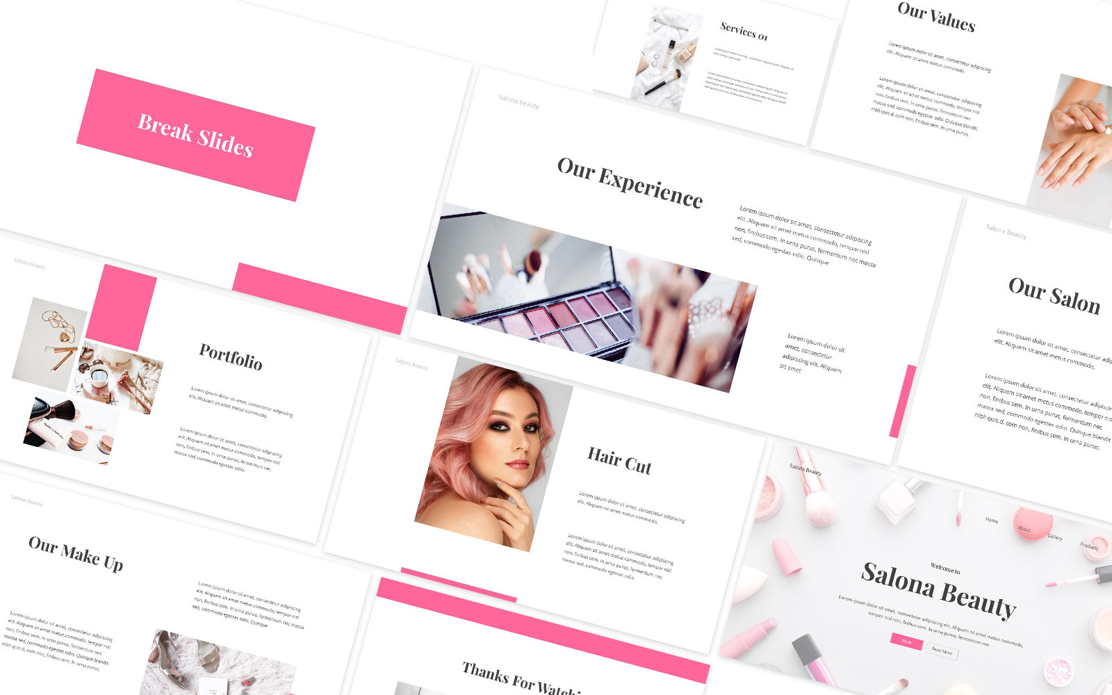 Beauty Salon Powerpoint Template for $16