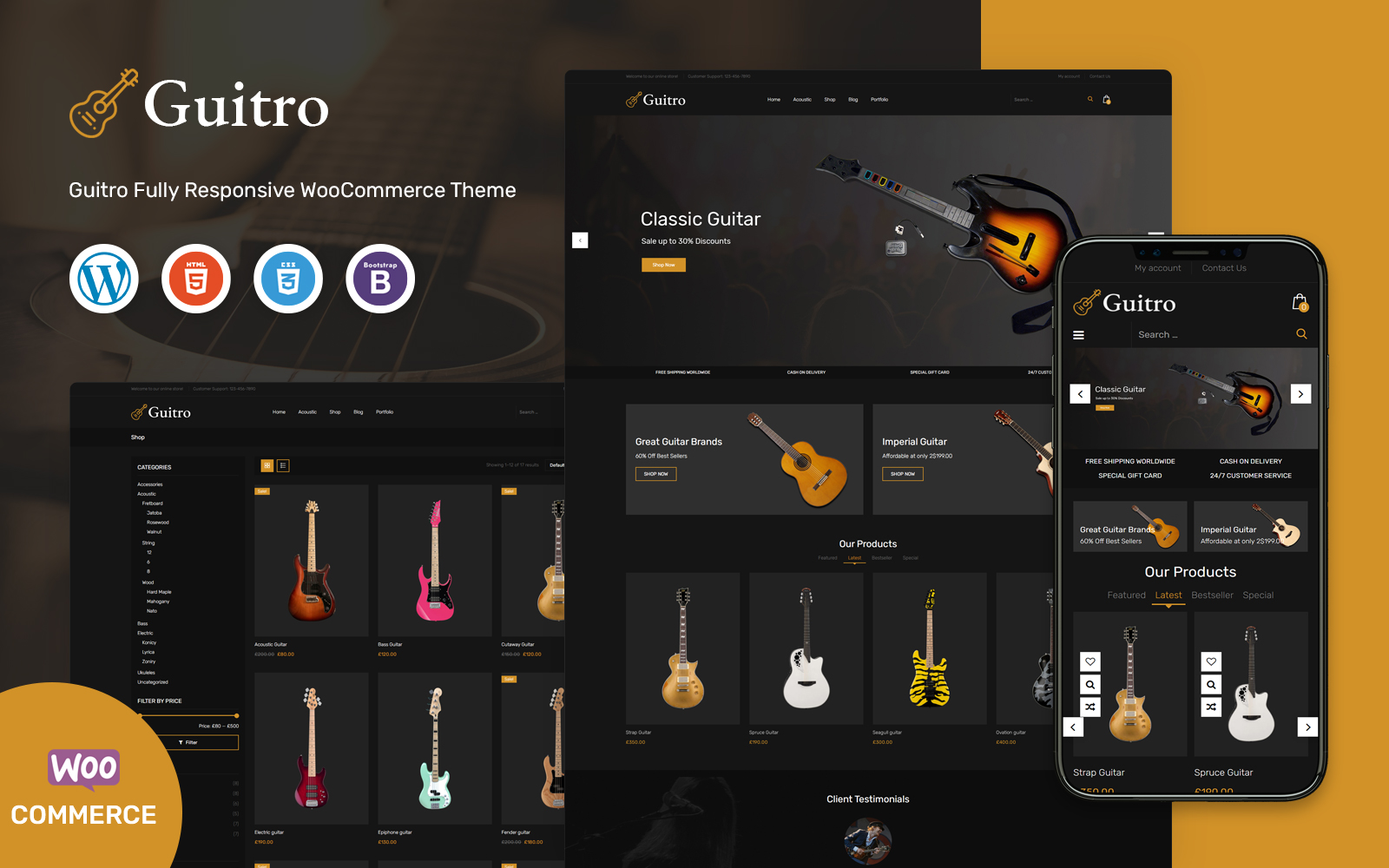 Guitro - Music WooCommerce Template