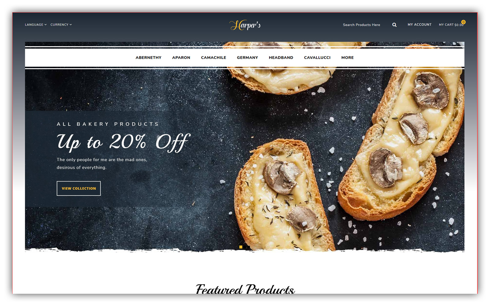 Harpers - Bakery Store Opencart Theme