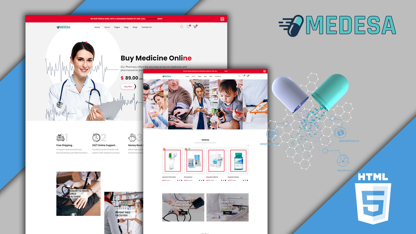 Medsea - Medical Store HTML5 Website template