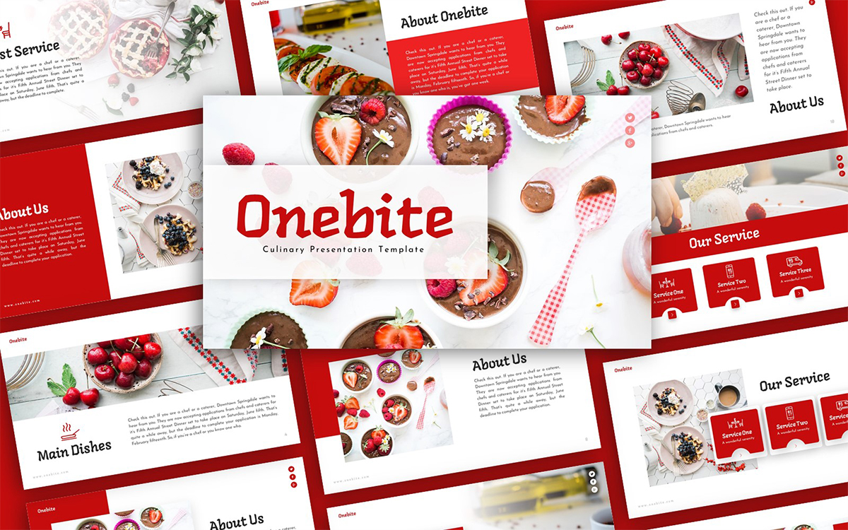 Onebite Culinary Presentation PowerPoint Template