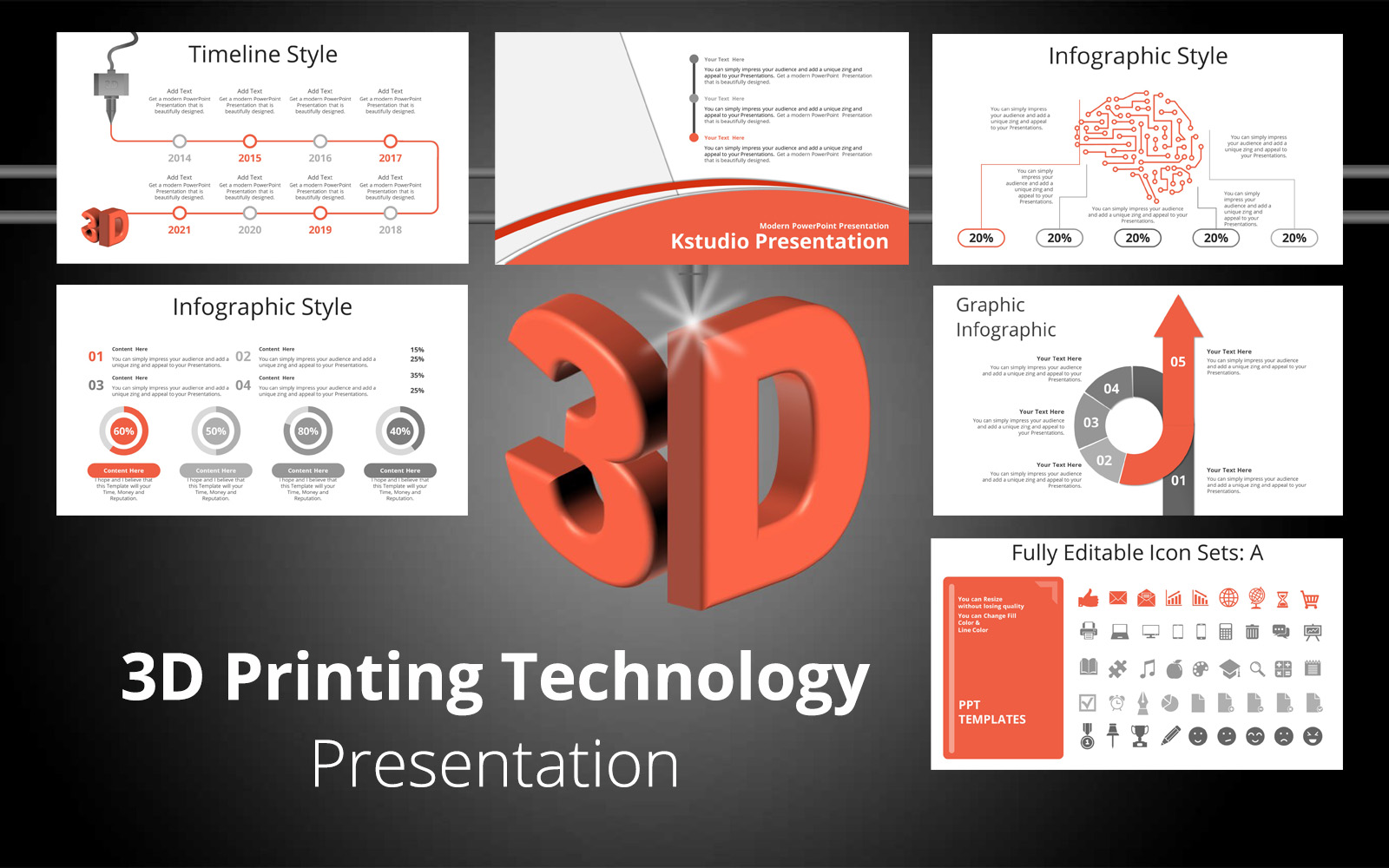 3D Printing Technology Presentation PowerPoint template