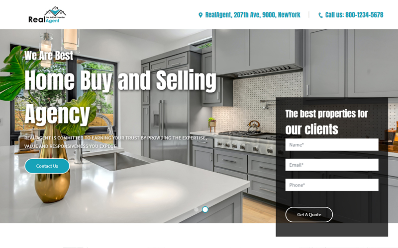 Real Estate Agency Landing Page Template