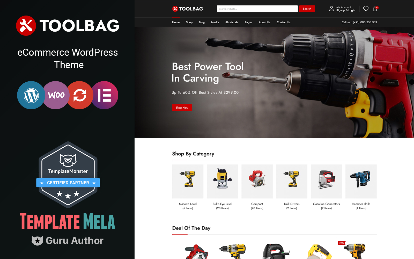 Toolbag - Tools and Equipments and Spare Parts Elementor WooCommerce Theme