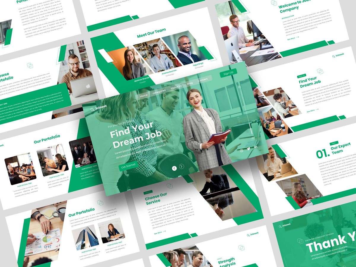 Jobseek - Job Vacancy & Jobseeker PowerPoint Template