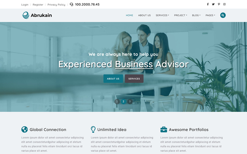 Abrukain - Business Advisor HTML5 Template