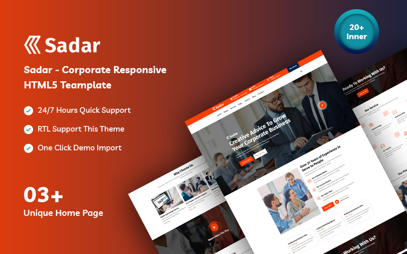 Sadar - Corporate Business Responsive Website Template