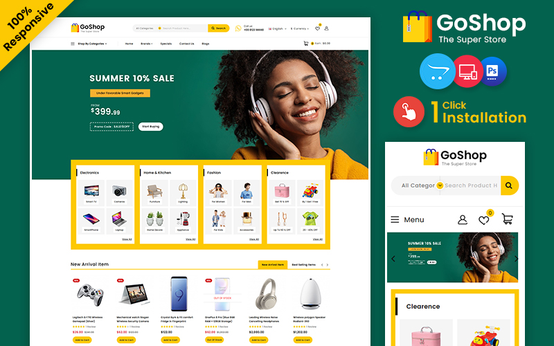 GoShop – Electronic Multipurpose Mega OpenCart Template