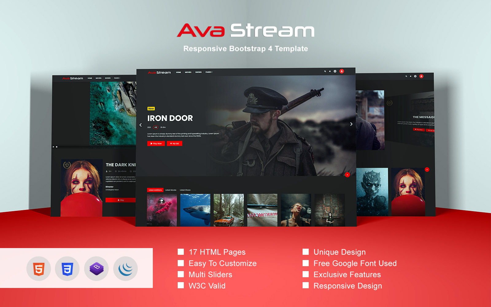 Ava Stream - Movies & TV Shows Bootstrap 4 Website Template