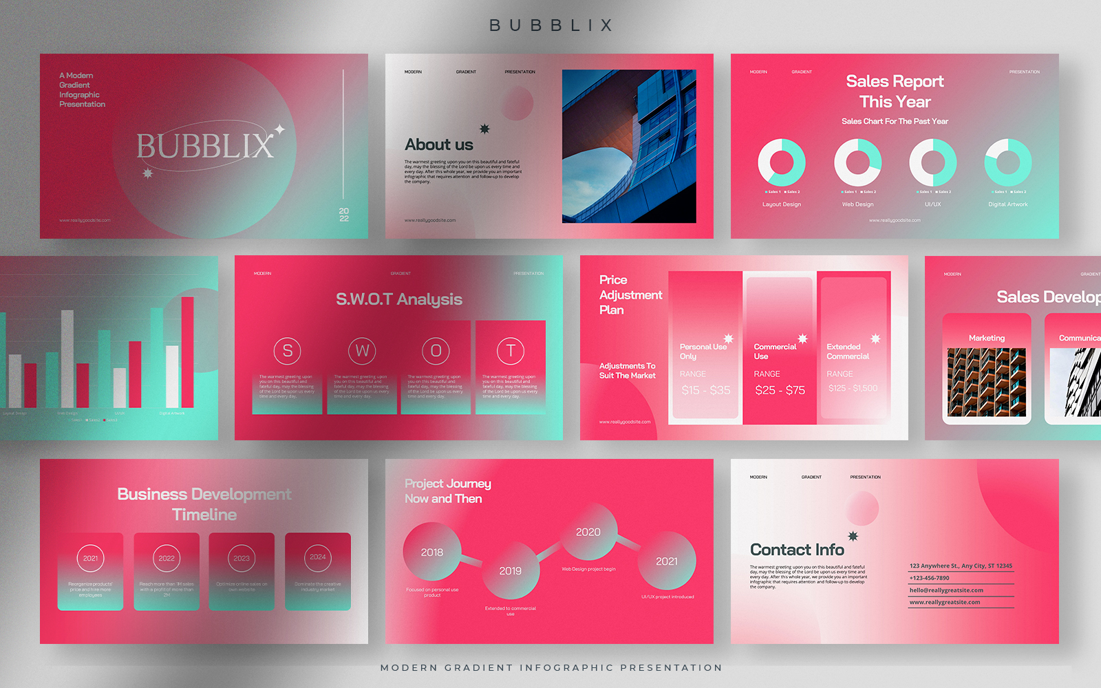 Bubblix - Cotton Candy Modern Gradient Infographic Presentation