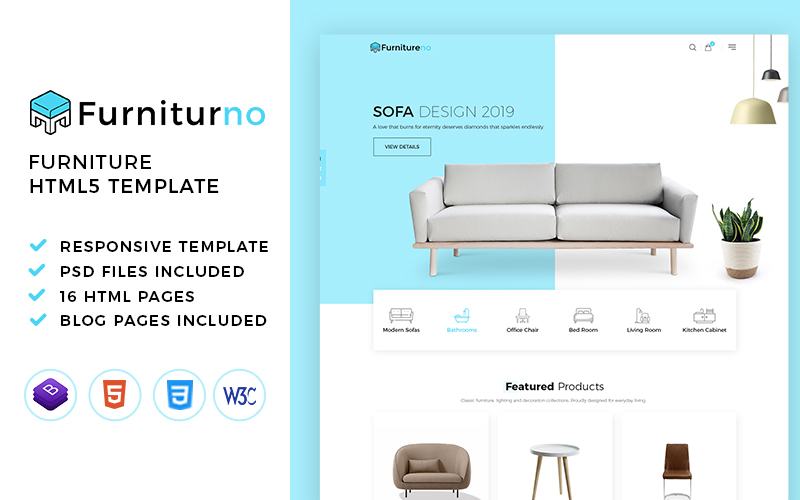 Furnitureno - Furniture Store Modern eCommerce HTML Template