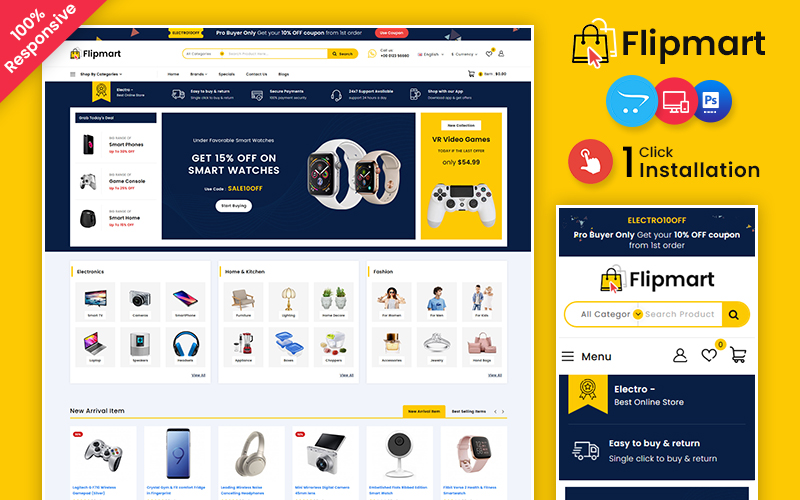 Flipmart – Electronic Marketplace OpenCart Store