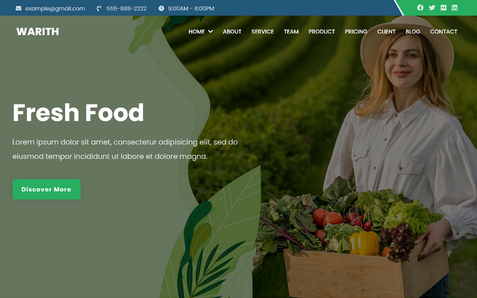 Warith - Organic Farm Landing Page Theme