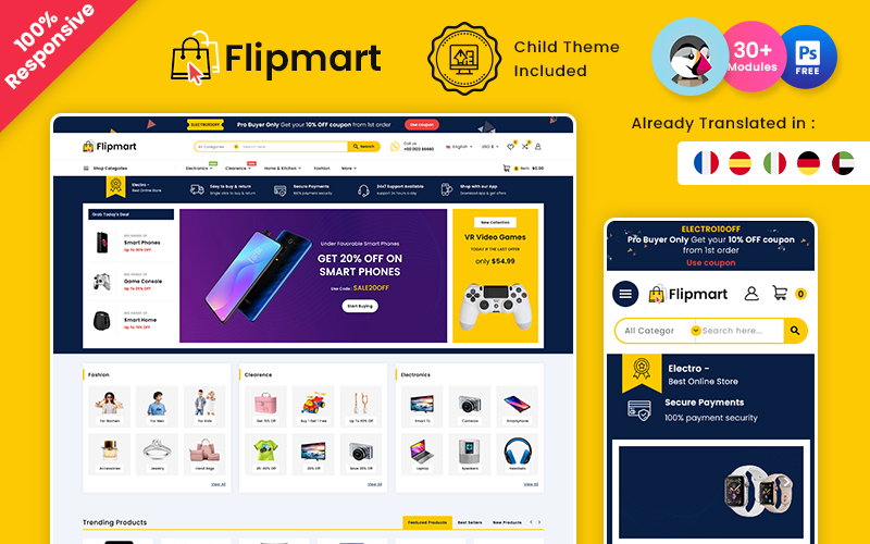 Flipmart – Electronic Marketplace Prestashop Store