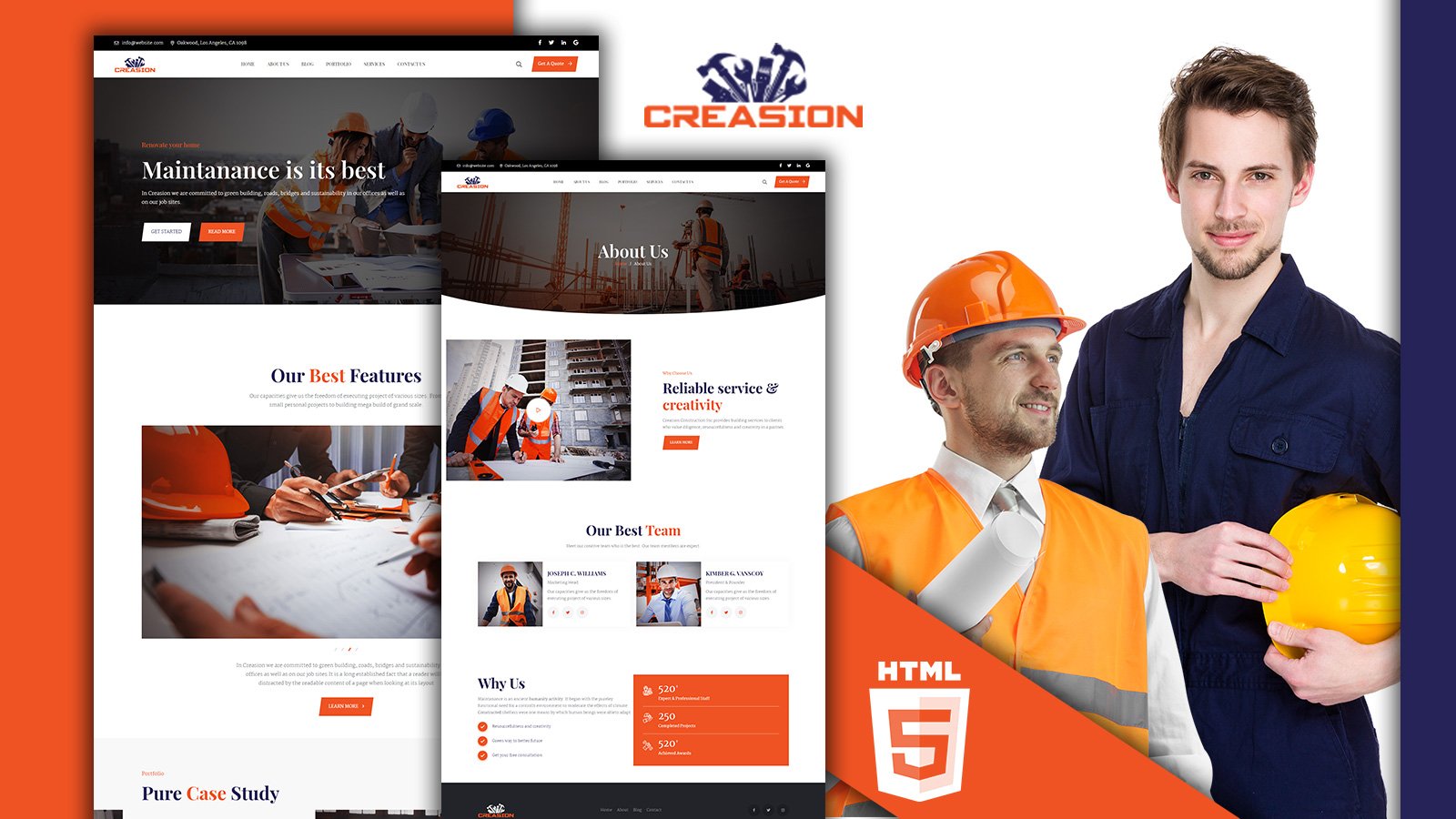 Creasion Construction Company HTML5 Website Template