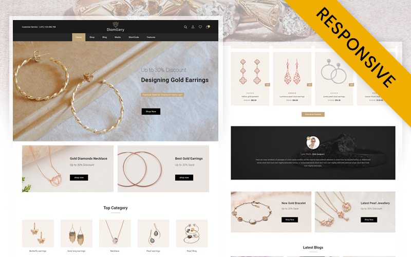 Diamllery - Jewelry Store WooCommerce Responsive Theme