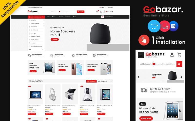 Gobazar – Electronic Marketplace OpenCart Store