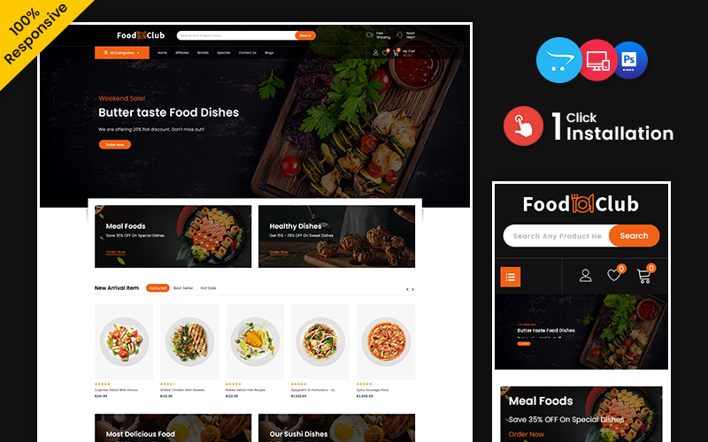 Foodclub – Food and Restaurant Multipurpose Responsive OpenCart Store