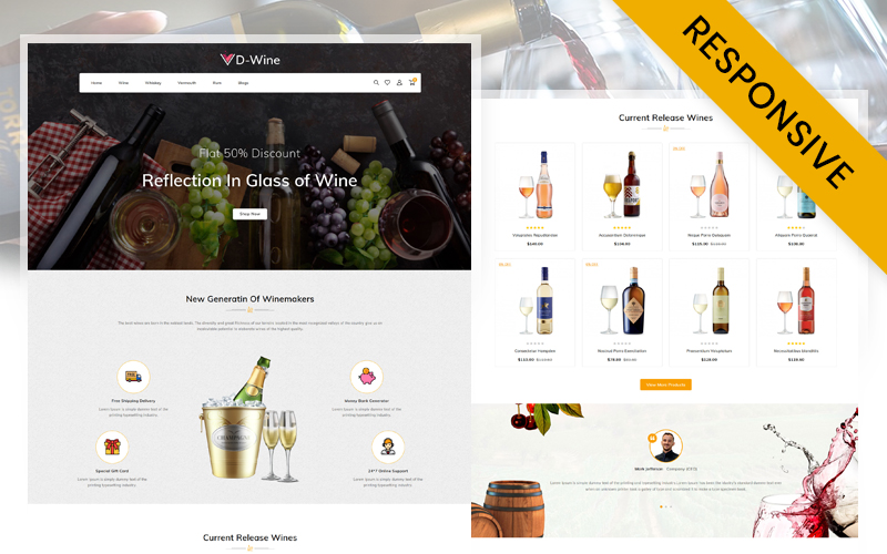 DWine - Online Wine Shop Opencart Responsive Theme