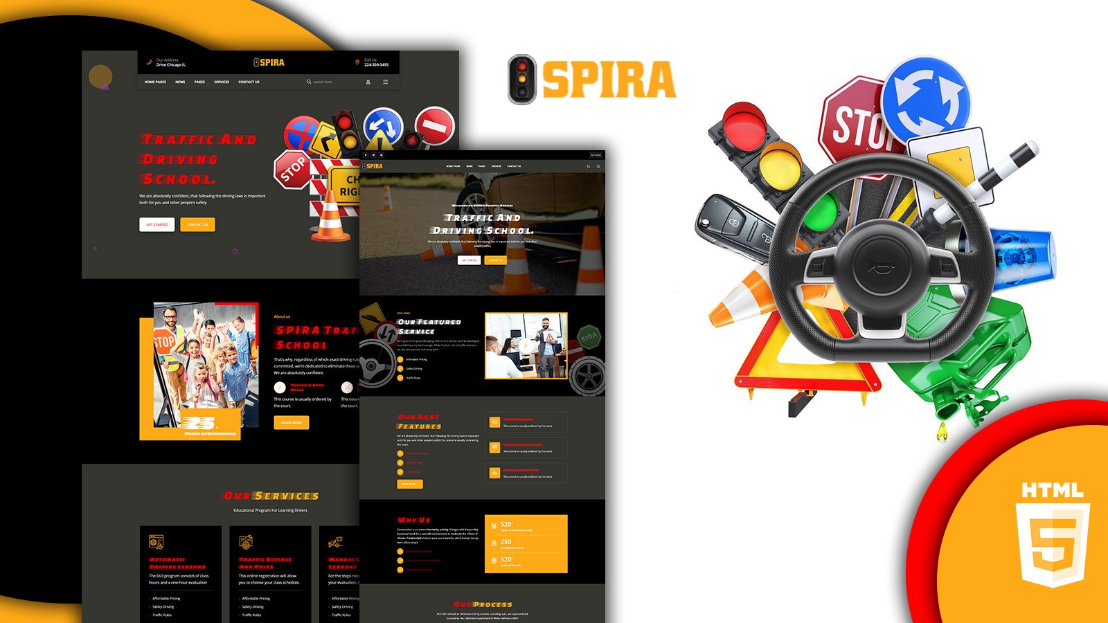 Spira Traffic School HTML5 Website Template