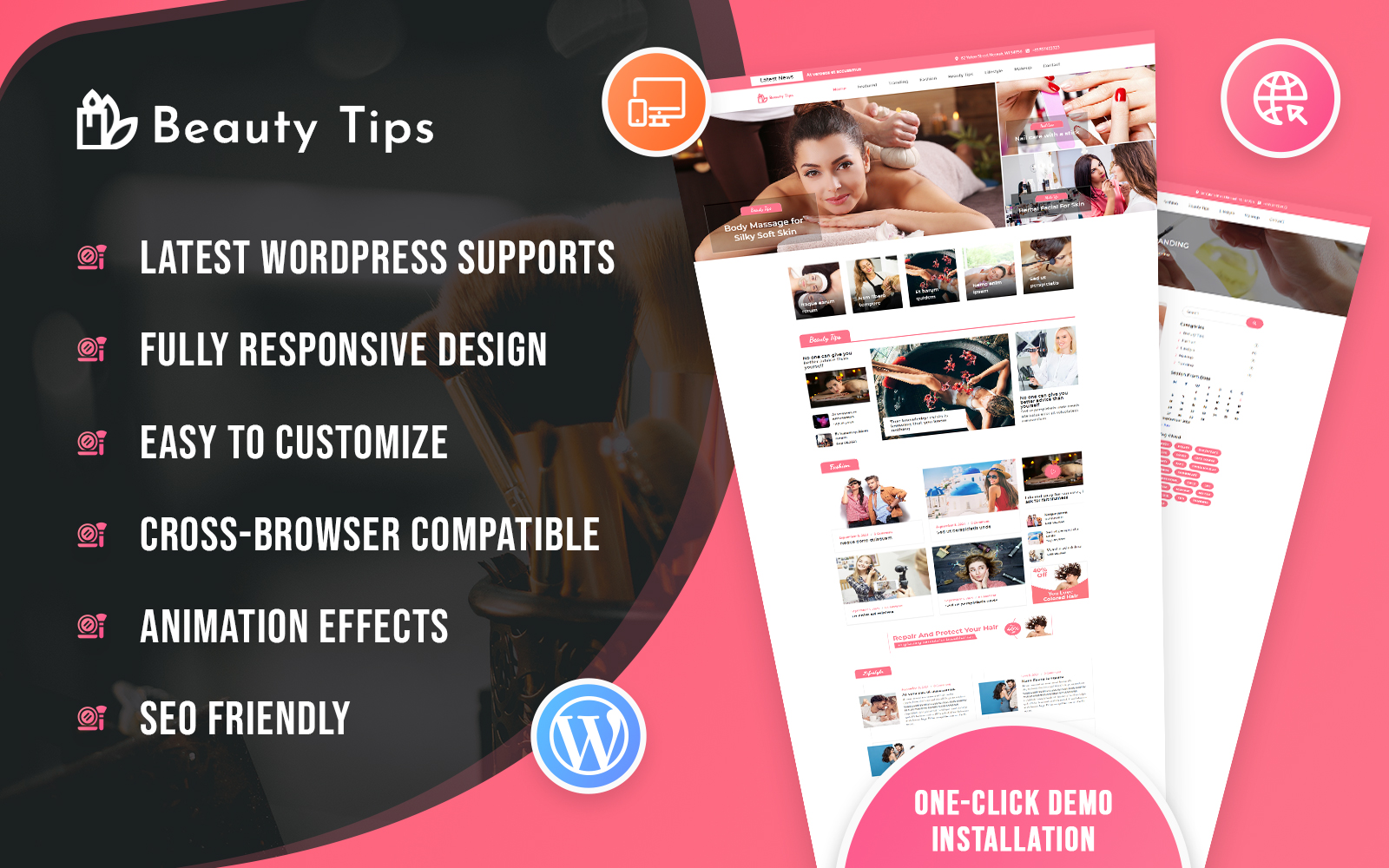 Beauty Tips Blog WordPress Theme