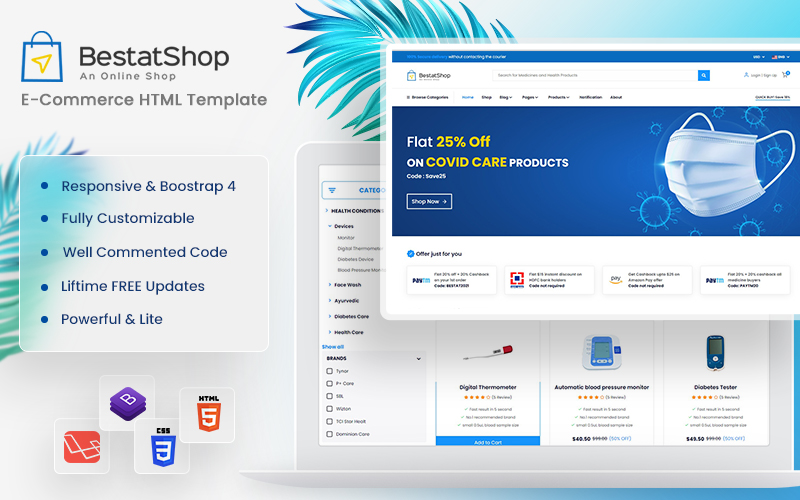 Bestatshop - Ecommerce HTML Website template