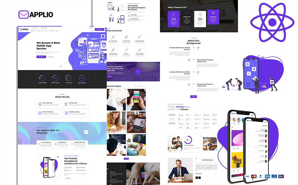 Applio Startup Mobile App React Js Website Template