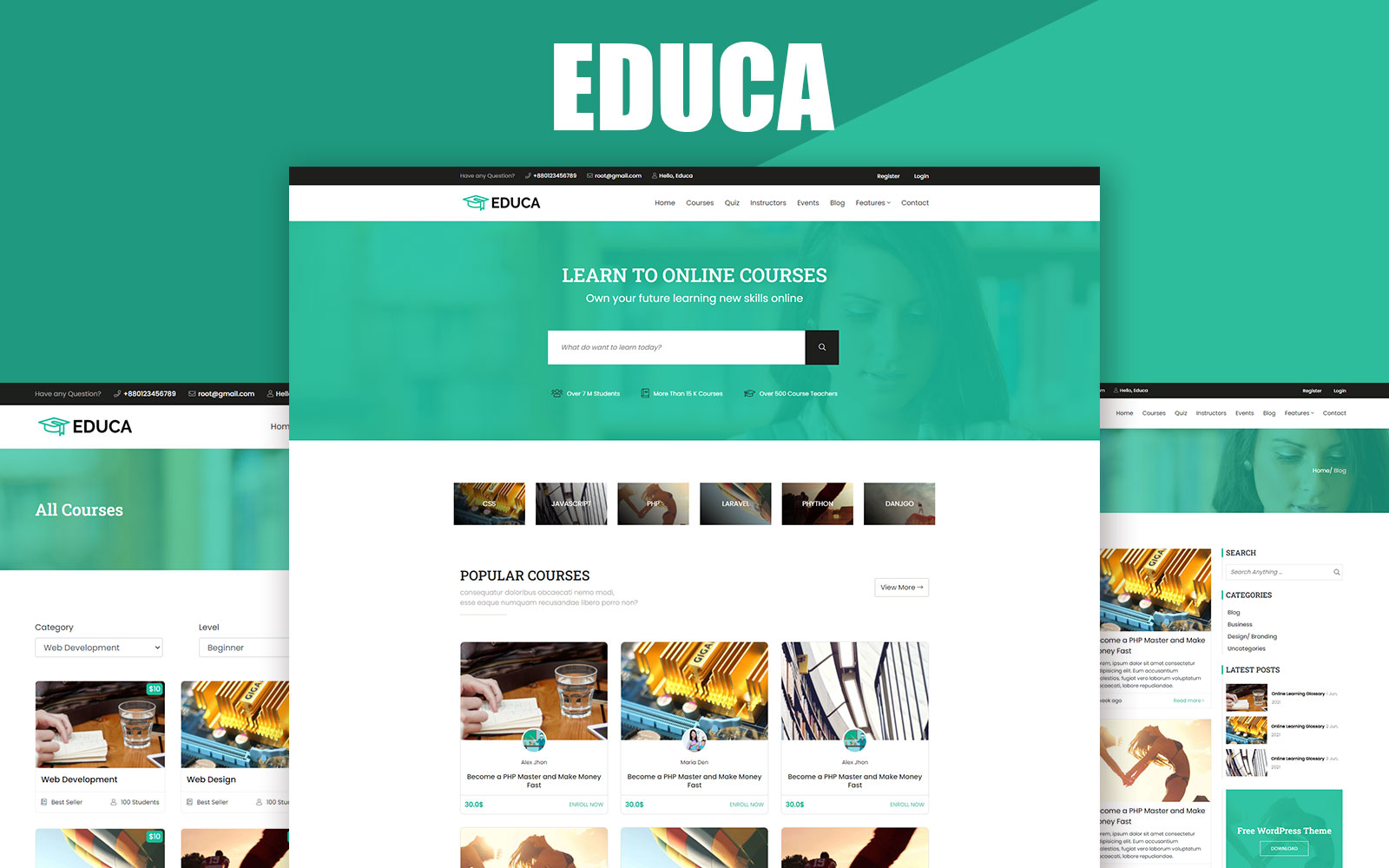 Educa - Online e-Learning Platform Fully Responsive Creative Bootstrap Website template