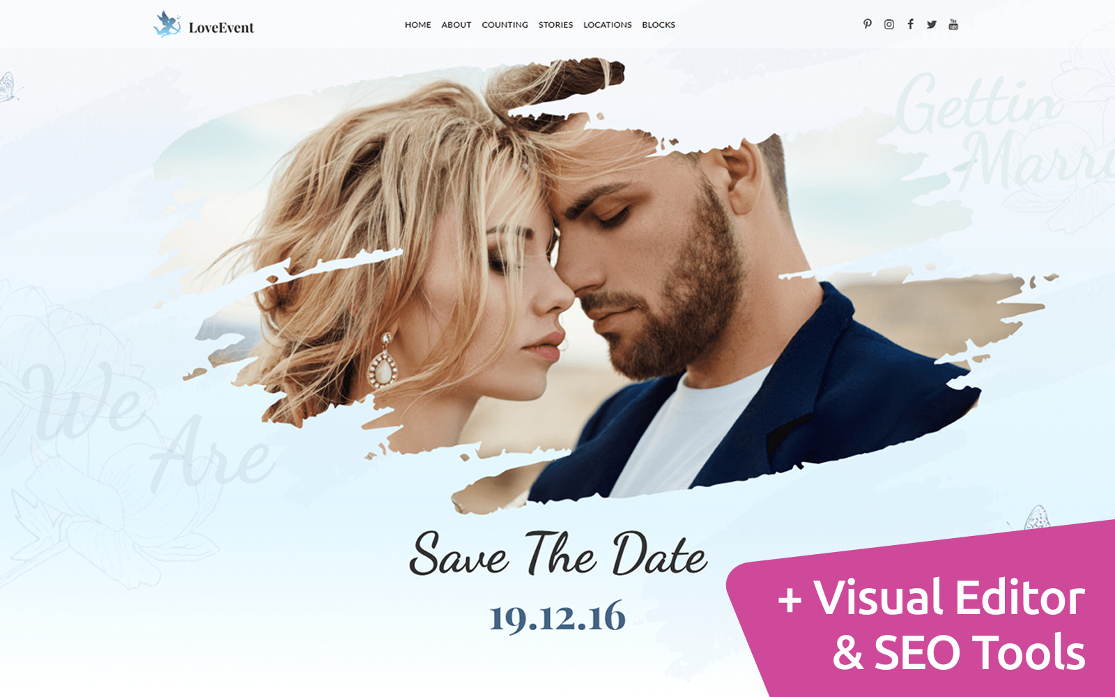 Wedding Invite Moto CMS Website Template