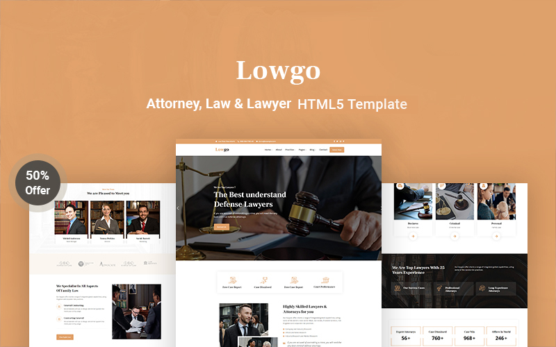 Lowgo – Attorney, Law & Lawyer Responsive Website Template