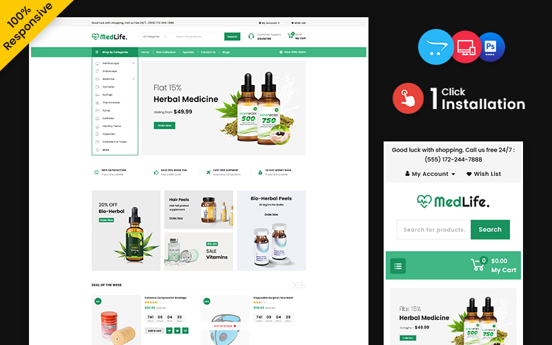 Medlife Store – Medical and Drug Multipurpose OpenCart Store