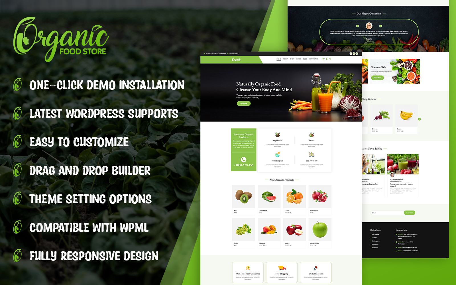 Organic Food Farming WooCommerce WordPress Theme