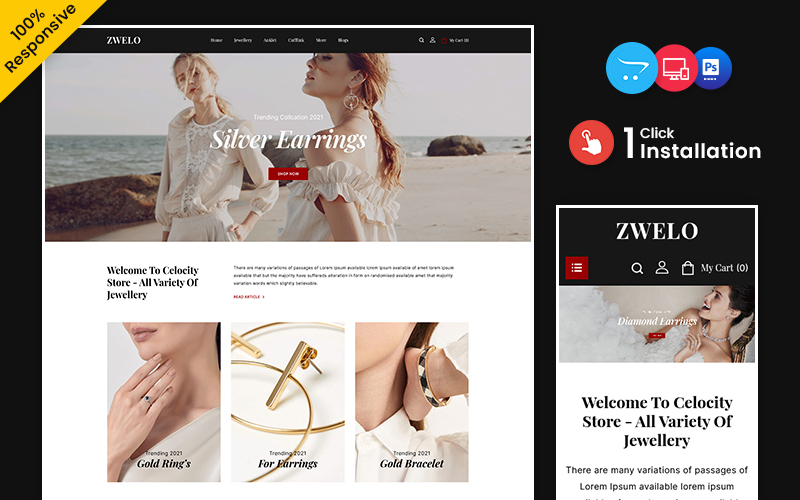 Zwelo – Jewelry and Wedding Multipurpose Responsive OpenCart Store