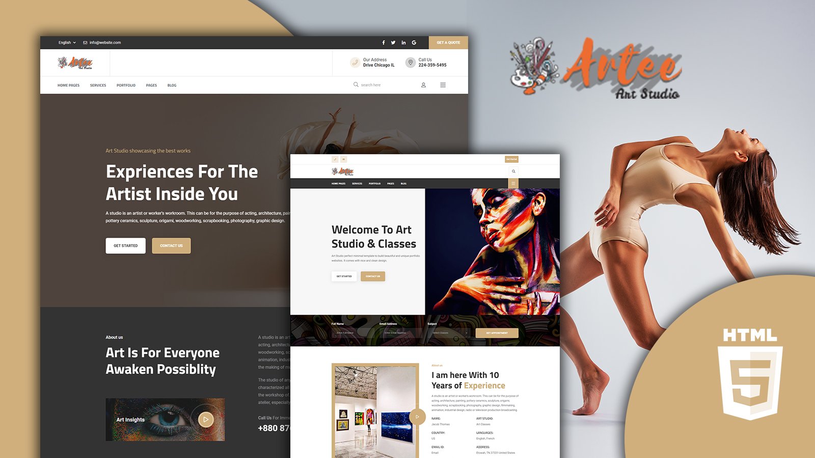 Artee Art studio HTML5 Website Template